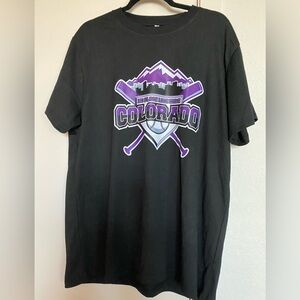 Colorado baseball tee shirt. Black with purple Rockies. NWOT
